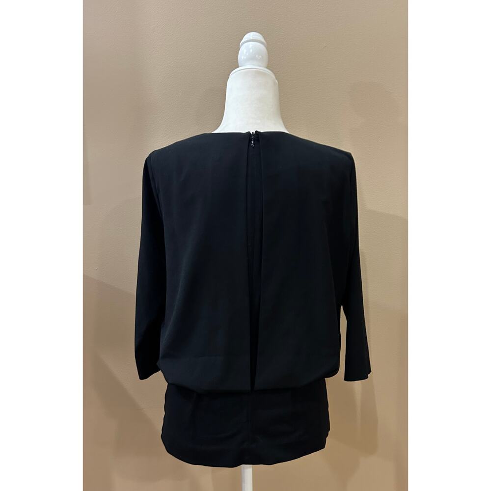 Cabi Black Indulgence Blouse Split Back Banded Wa… - image 3